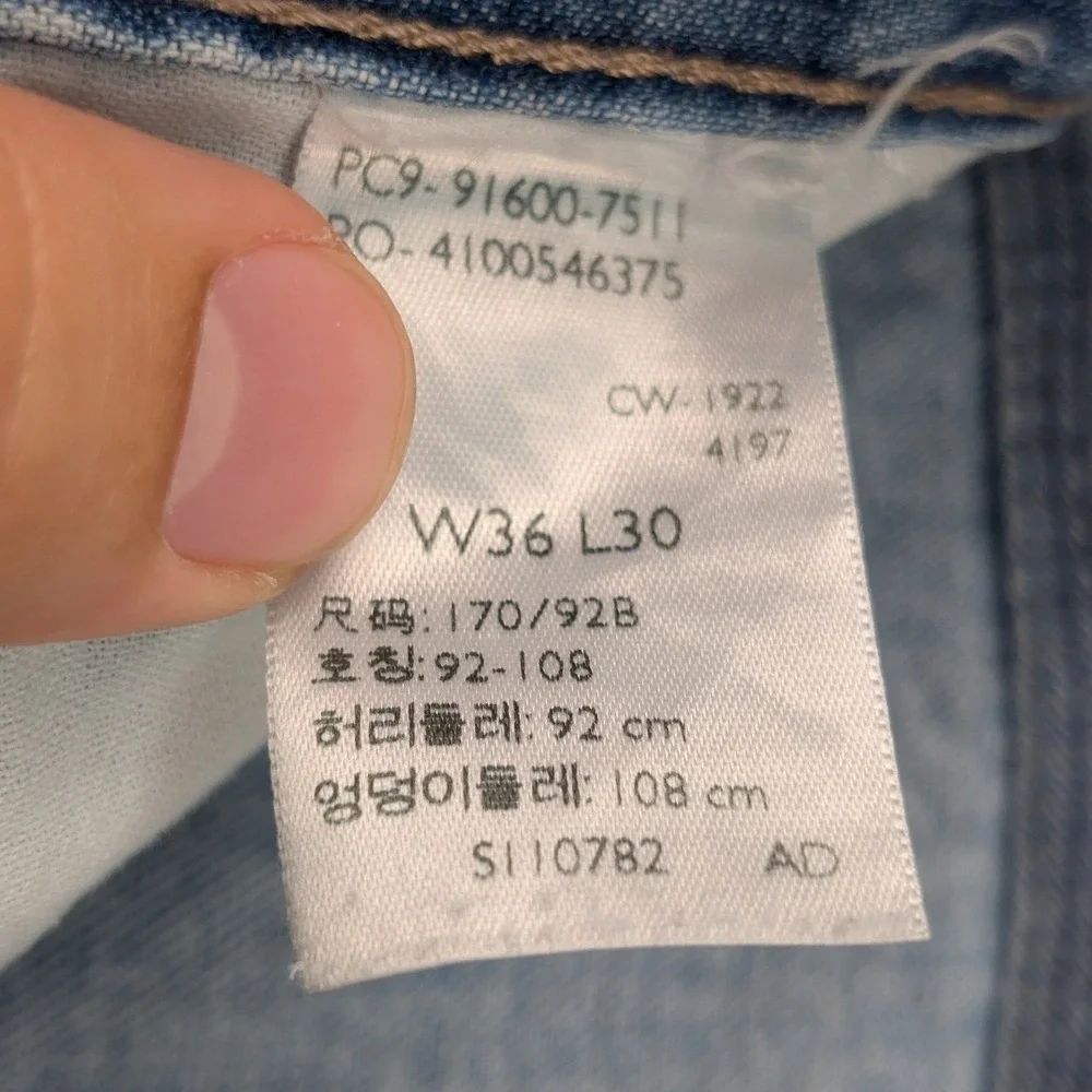Signature Levi Strauss Carpenter Jeans Mens 36x30 Blue Workwear Relaxed Straight
